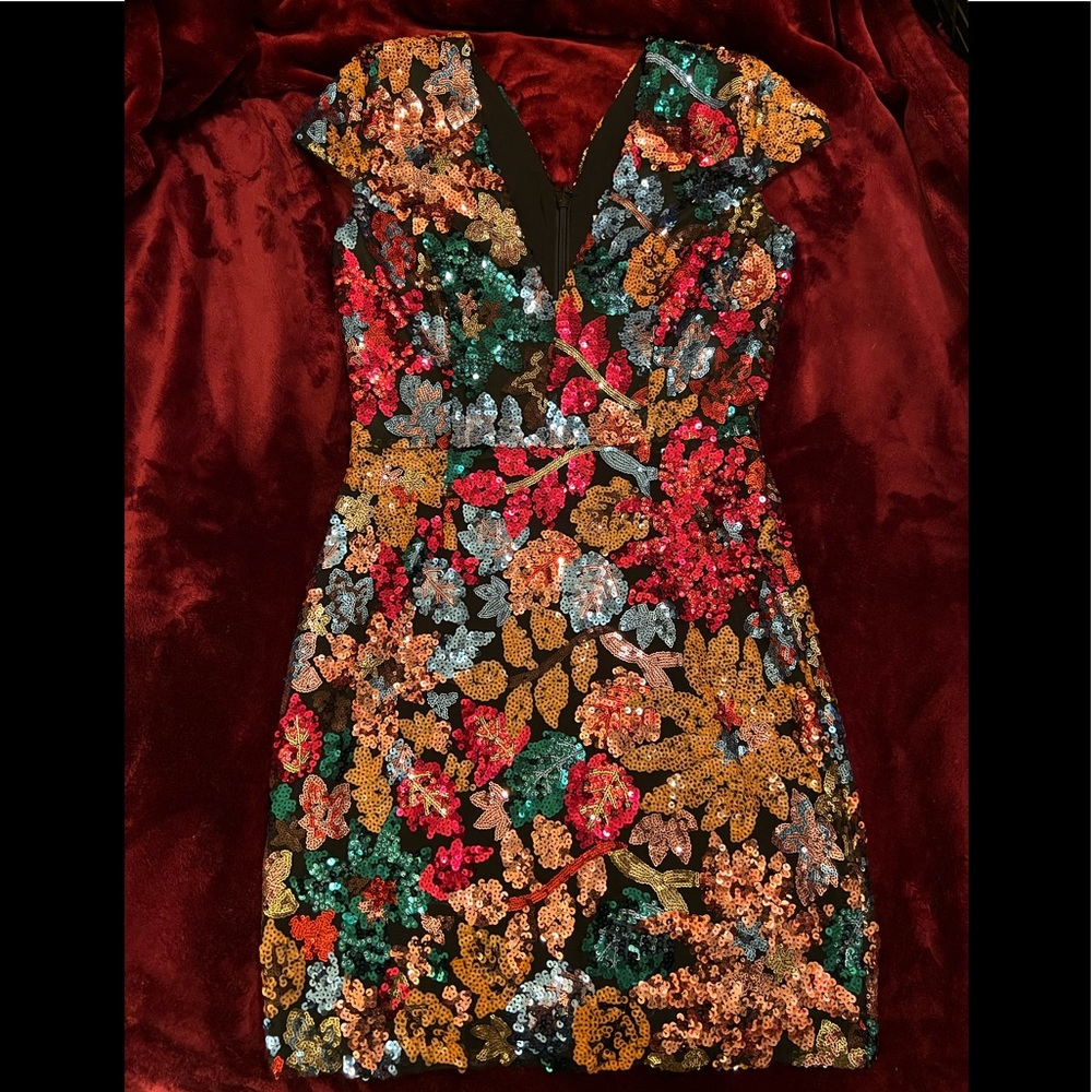 Dress the Population Multi Color Sequin Medium Dress!!